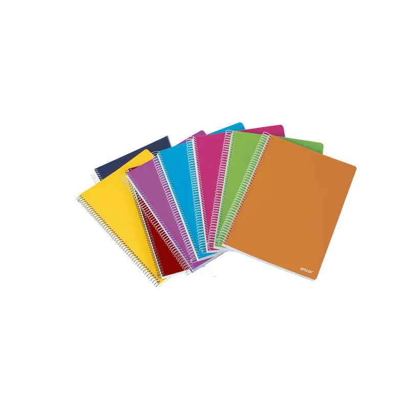 Compra Ahora Pack De 8 Unidades Ancor Classic Stripes Cuaderno Espiral Tamaño Folio Cuadriculado 4X4Mm - 80 Hojas 90gr - Tapa De
