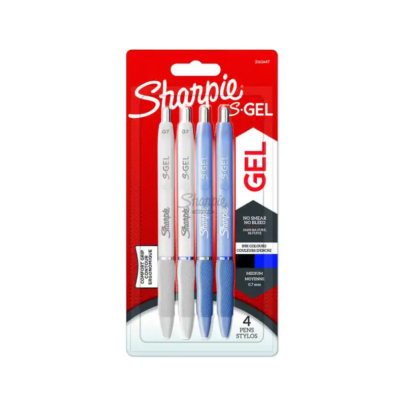 2X2 Sharpie S-Gel Frost Blue + Pearl White 0,7 Mm Blue + Black Precio Bajo